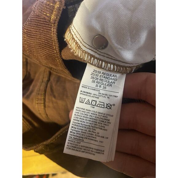 Gap Brown Corduroy Pants Women’s 20/35R High Rise Western Rodeo‎ Vintage Slim - Picture 4 of 4